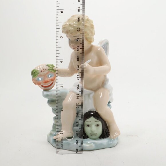 VINTAGE 1983 Doulton International Cherub of the Arts THEATRE Figurine Masks - Picture 4 of 5